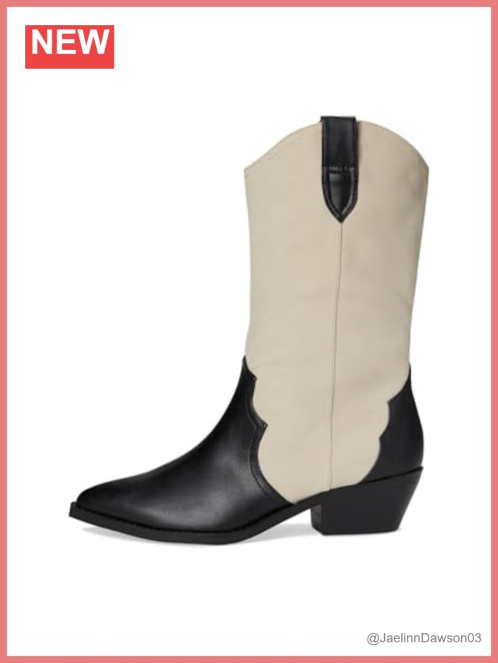 Pointed Toe Block Heel Mid-Calf Bootie Pull-On Calf High - Picture 3 of 6
